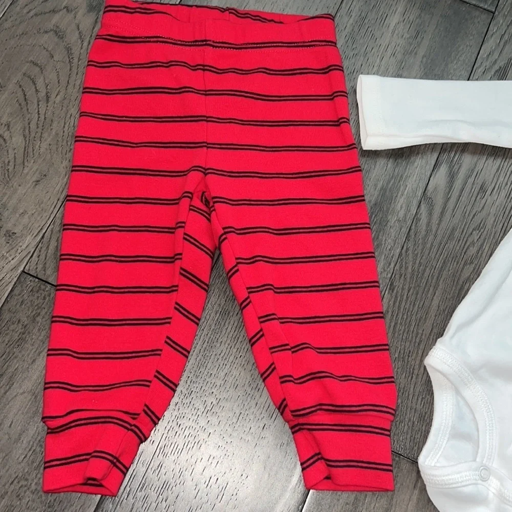 Baby boy Carter’s long sleeve Valentines onesie with matching pants